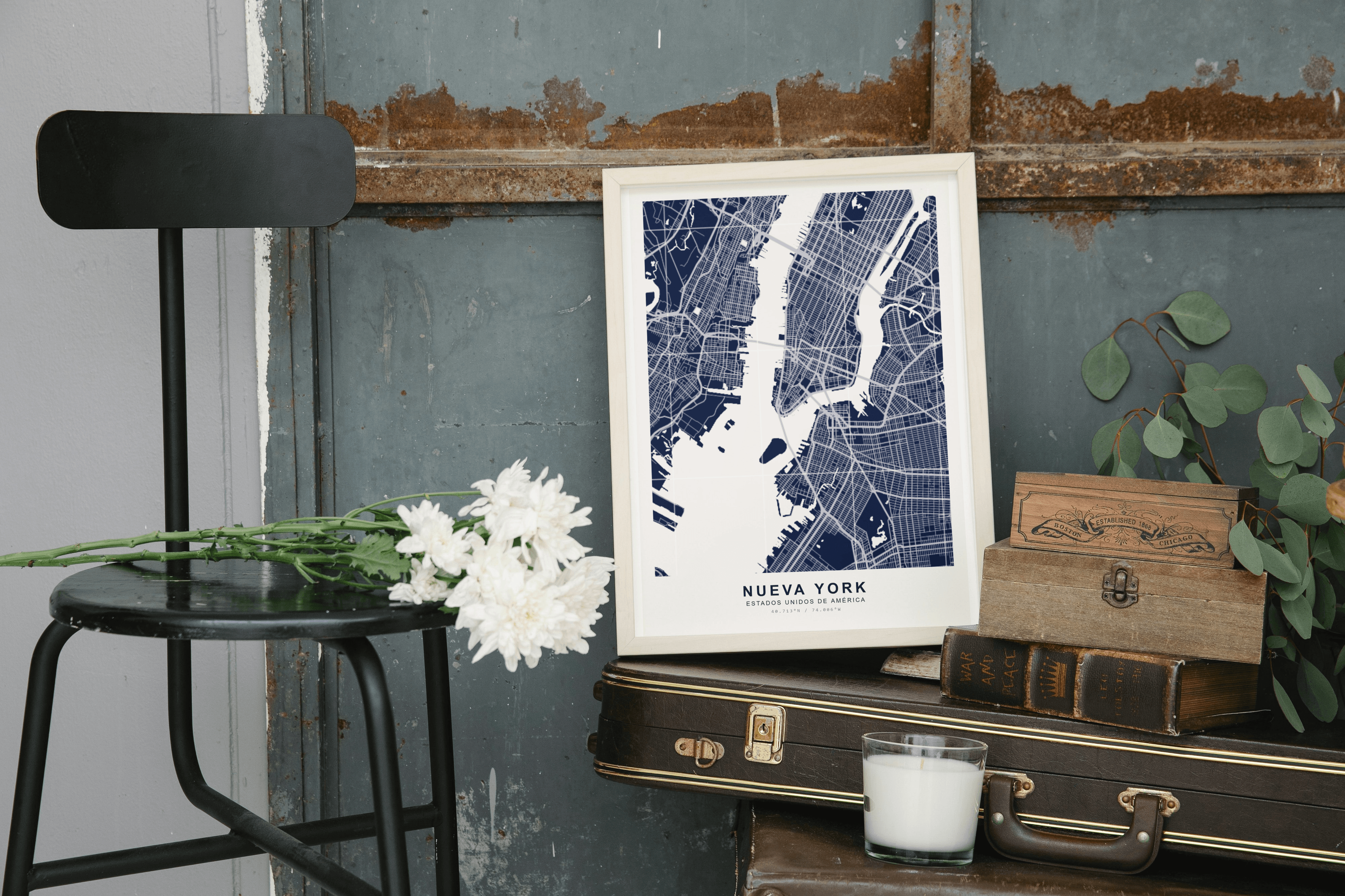 Poster de Nueva York en ambiente editorial
