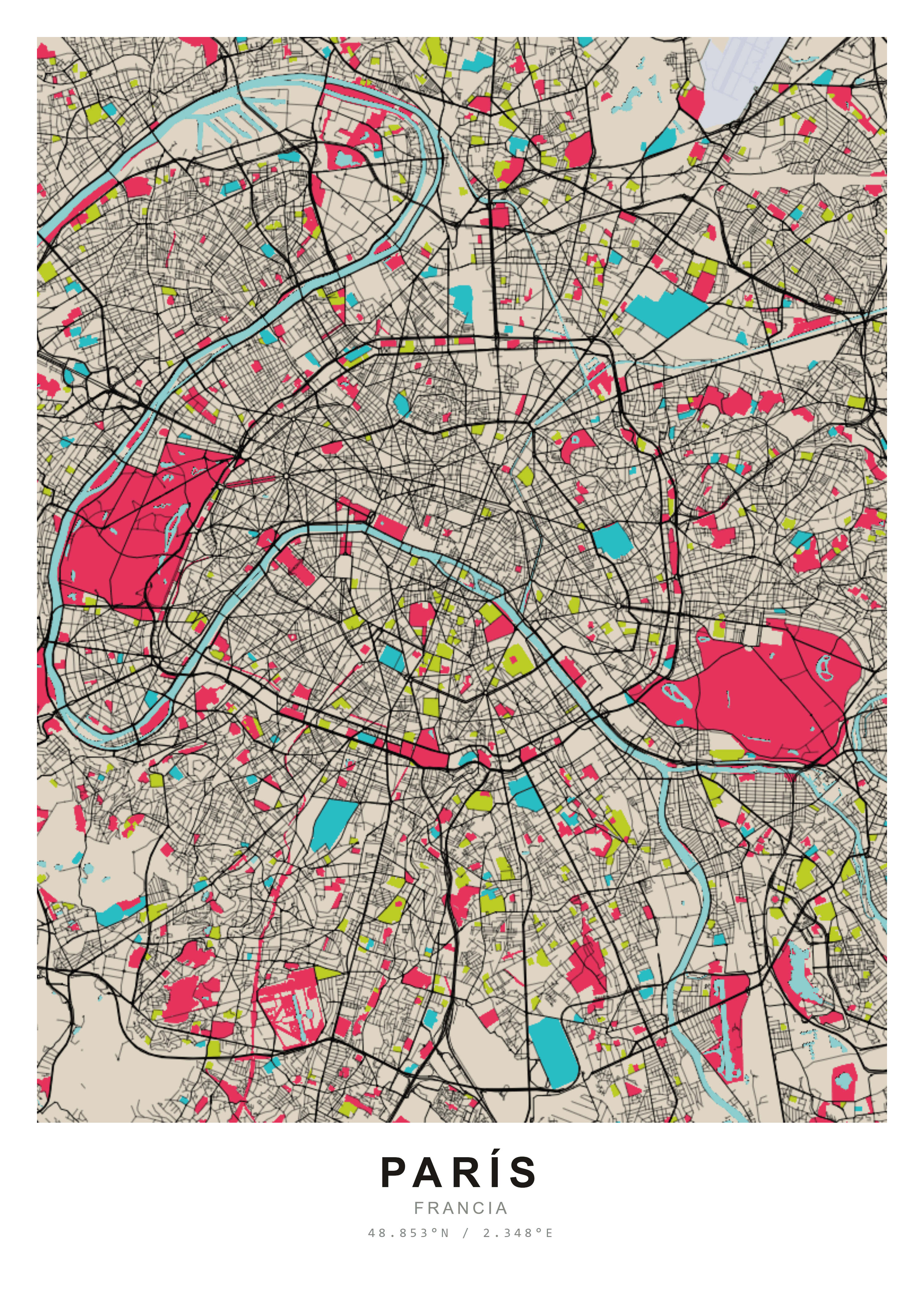 Ámsterdam map poster in Urban Pop style